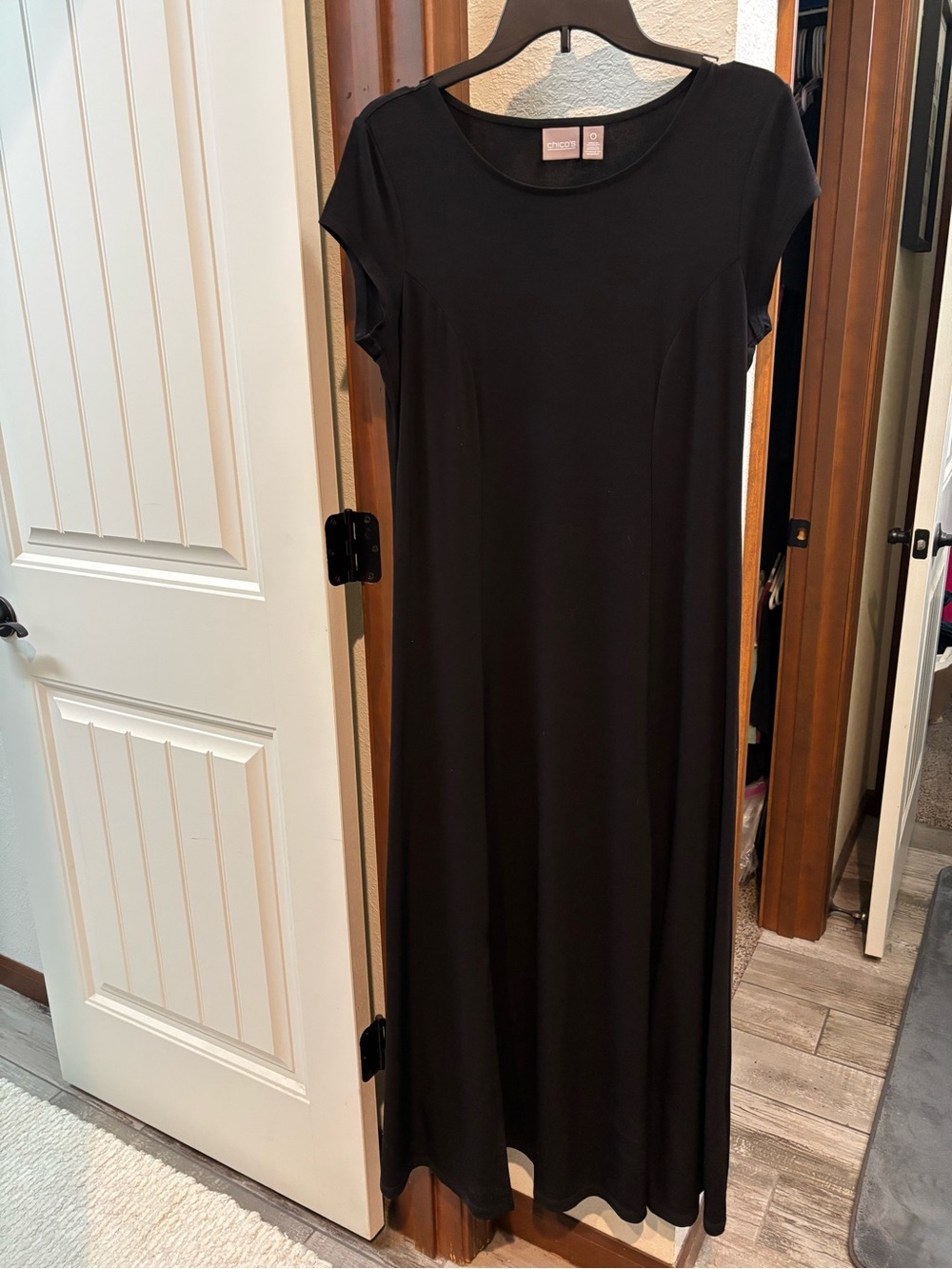 Chico's Black Short Sleeve Maxi Dress